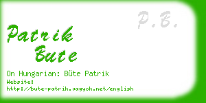 patrik bute business card